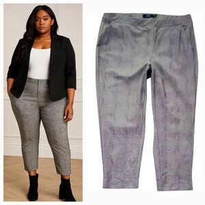 Torrid Glen Plaid Ponte Knit Ankle Crop Pant with Pockets Size 3X